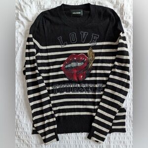 Zadig & Voltaire Black Sweater with Green Label